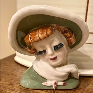 Vintage 1950’s Lady head vase/wall pocket